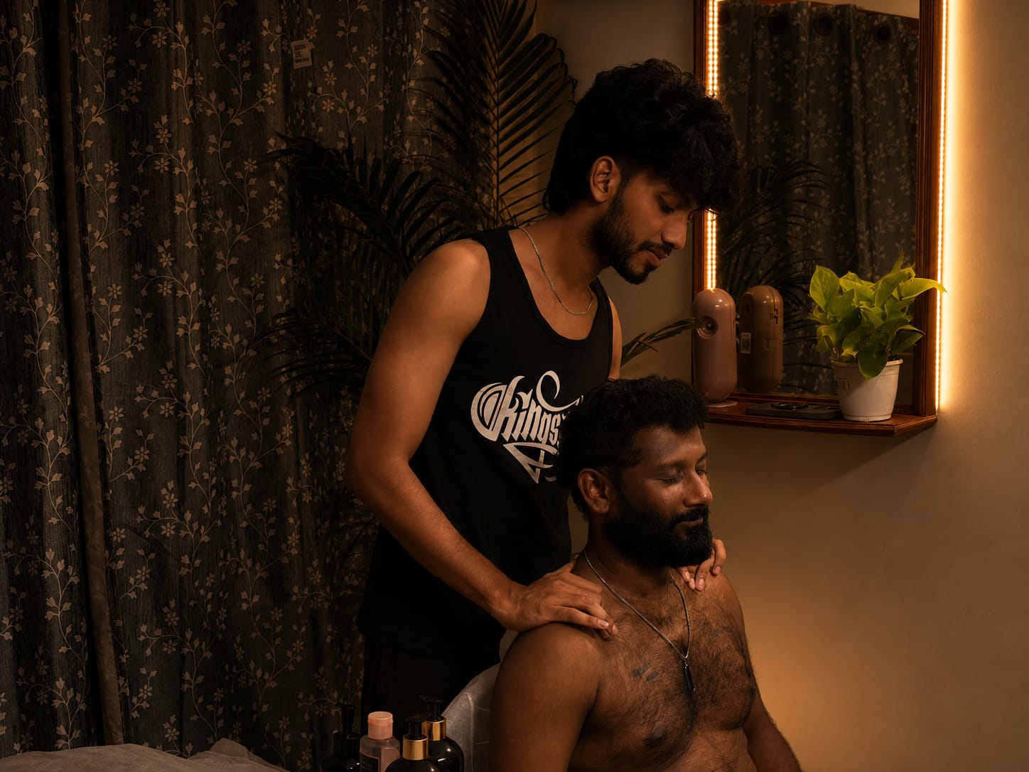 Massage in progress